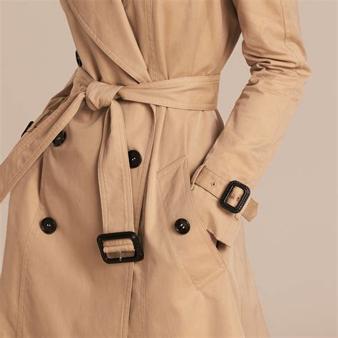 burberry cotton gabardine a line trench coat